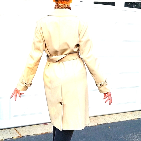 Jones New York TrenchCoat, Cream/Beige, Belted, Pockets, 10/12 - Picture 9 of 17